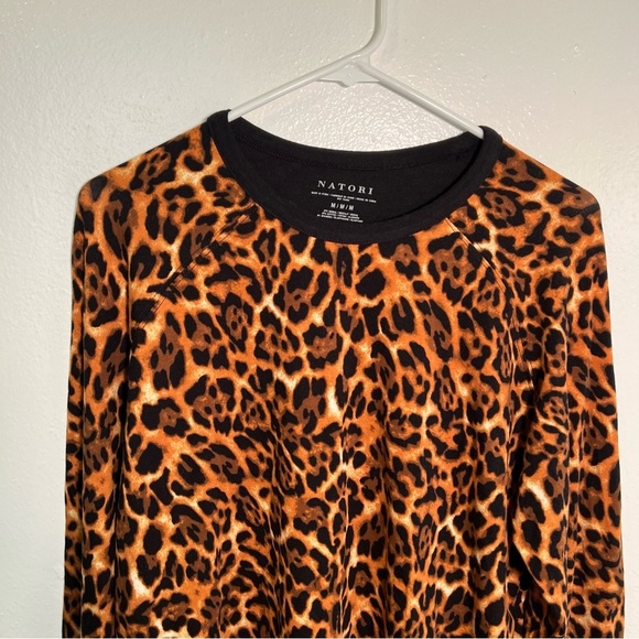 Natori Animal Print Long Sleeve T-Shirt M - Picture 5 of 11